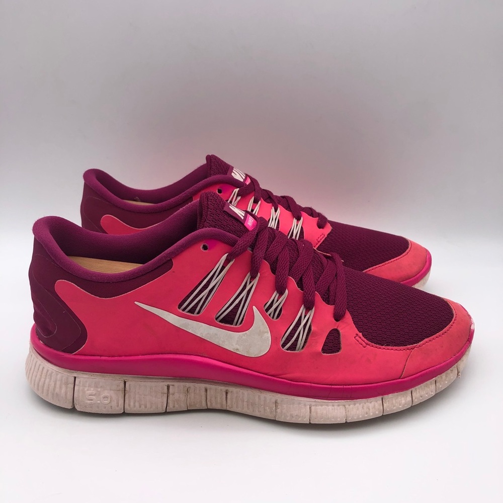 Nike Womens Free 5.0 Running Shoes Pink 580591-616